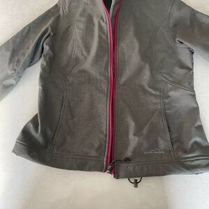 Gray Jacket with Pink Zipper